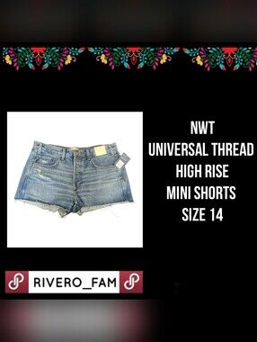 NWT | UNIVERSAL THREAD | HIGH RISE MINI SHORTS | SIZE 14